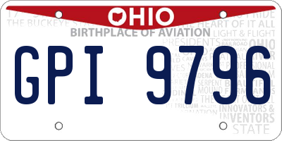 OH license plate GPI9796