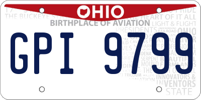 OH license plate GPI9799