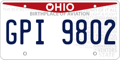 OH license plate GPI9802