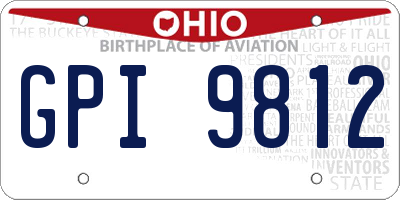 OH license plate GPI9812