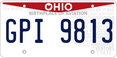 OH license plate GPI9813