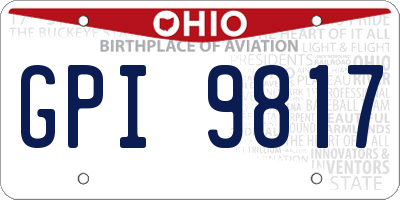 OH license plate GPI9817
