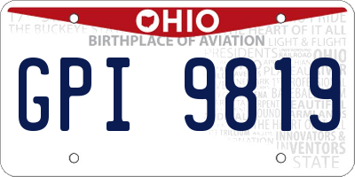 OH license plate GPI9819