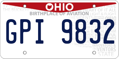 OH license plate GPI9832
