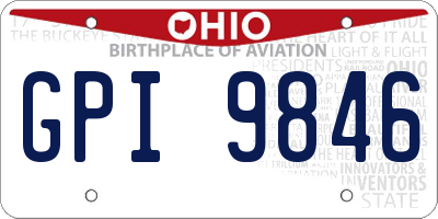 OH license plate GPI9846