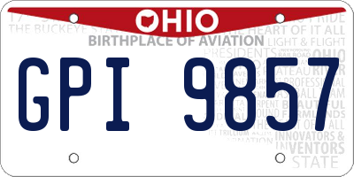 OH license plate GPI9857