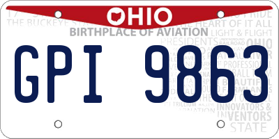 OH license plate GPI9863