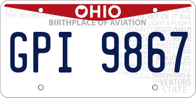 OH license plate GPI9867