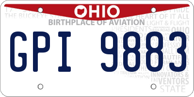 OH license plate GPI9883