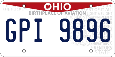 OH license plate GPI9896