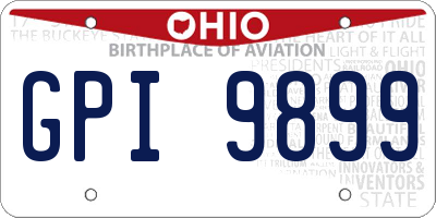 OH license plate GPI9899