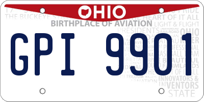 OH license plate GPI9901