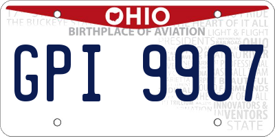 OH license plate GPI9907