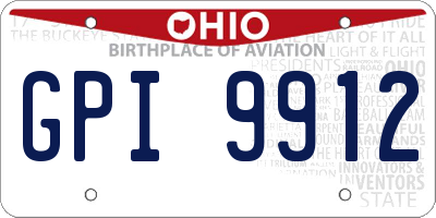 OH license plate GPI9912