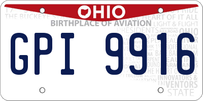 OH license plate GPI9916