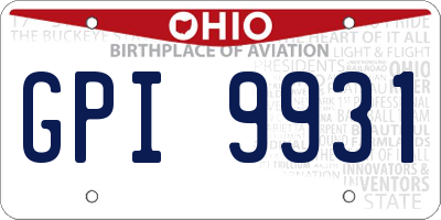 OH license plate GPI9931