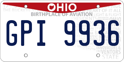 OH license plate GPI9936