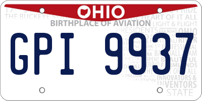 OH license plate GPI9937