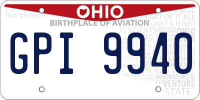 OH license plate GPI9940