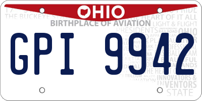 OH license plate GPI9942