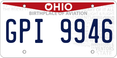 OH license plate GPI9946