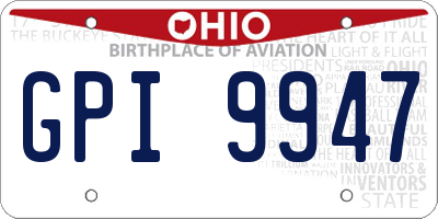 OH license plate GPI9947