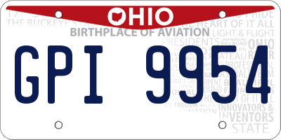 OH license plate GPI9954