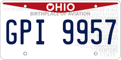 OH license plate GPI9957