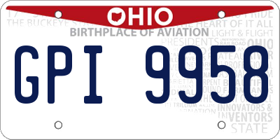 OH license plate GPI9958
