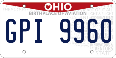OH license plate GPI9960