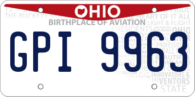 OH license plate GPI9963