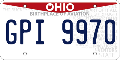 OH license plate GPI9970