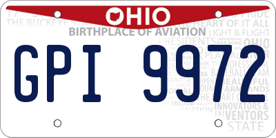 OH license plate GPI9972