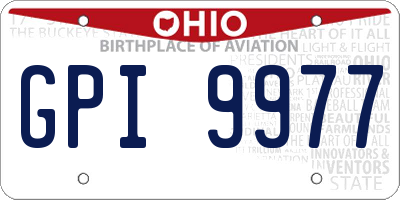 OH license plate GPI9977