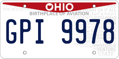 OH license plate GPI9978