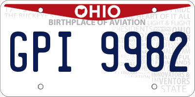 OH license plate GPI9982