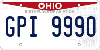 OH license plate GPI9990