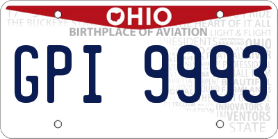 OH license plate GPI9993
