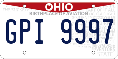 OH license plate GPI9997