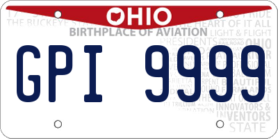 OH license plate GPI9999