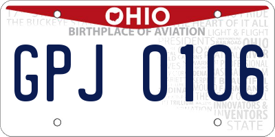 OH license plate GPJ0106