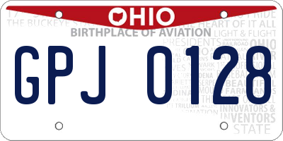 OH license plate GPJ0128
