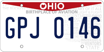 OH license plate GPJ0146