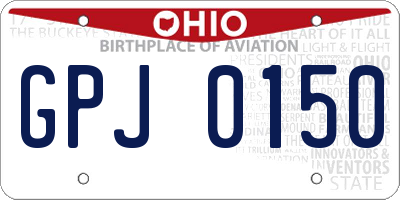 OH license plate GPJ0150