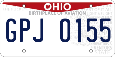 OH license plate GPJ0155