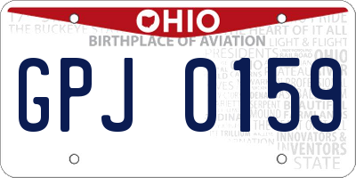 OH license plate GPJ0159