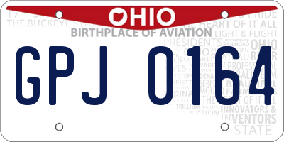 OH license plate GPJ0164