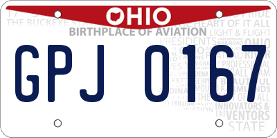 OH license plate GPJ0167