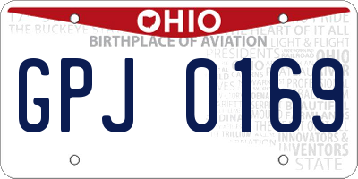 OH license plate GPJ0169