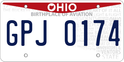 OH license plate GPJ0174